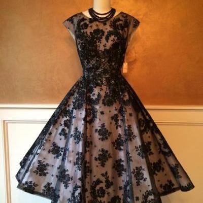 Vintage Prom Dress,Lace Homecoming Dresses, Lace Prom Gowns, Mini Short Homecoming Dress