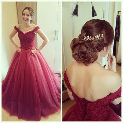 Burgundy Maroon Scarlet Formal Dress Prom Dress Sexy V Neck Long Burgundy Lace Evening Dresses 2016 