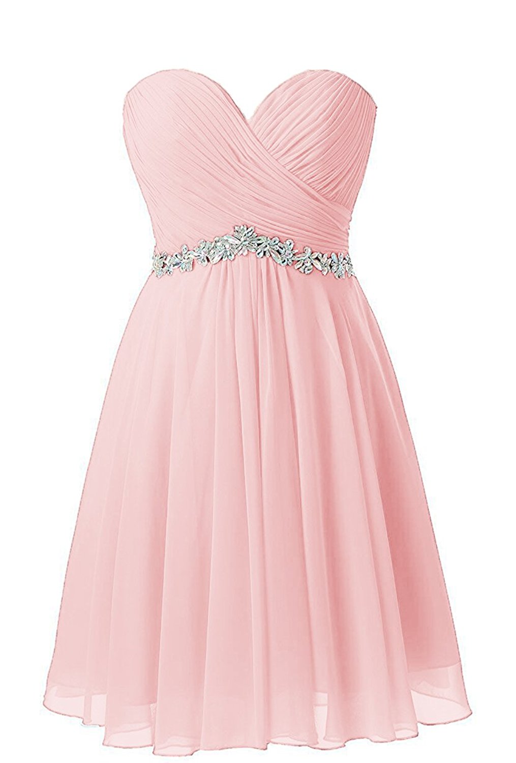 Strapless Sweetheart Beaded Ruched Short Mini Tight Homecoming Dress main image 1