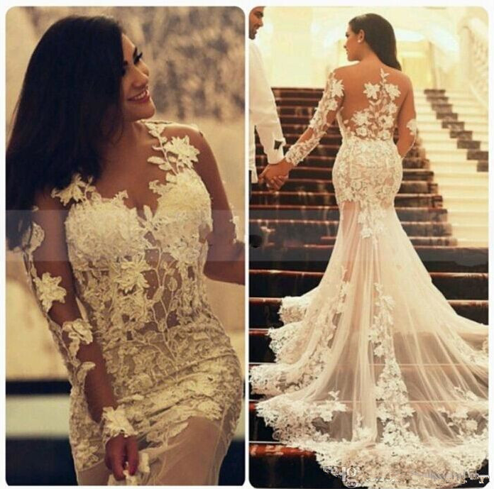 Mermaid Bridal Gowns Court Train Long Sleeve Plus Size Wedding Mermaid Bridal Gowns Court Train Long Sleeve Plus Size Wedding Dresses