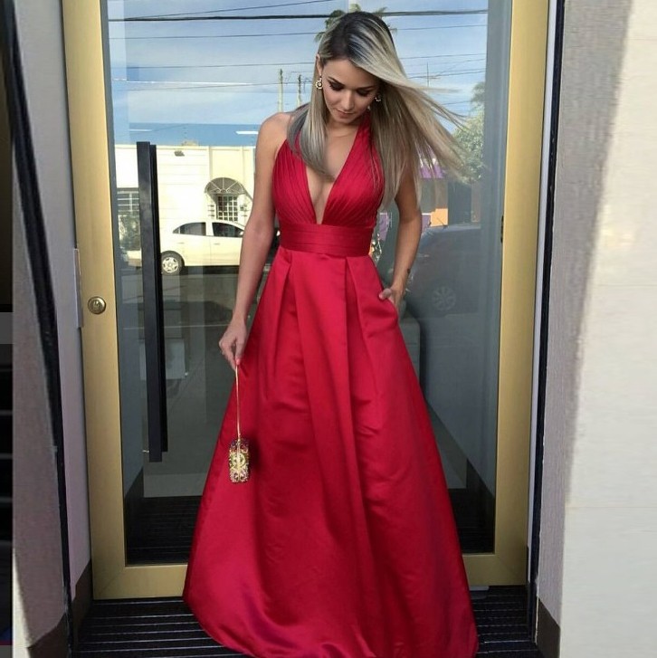 Red Satin Dress