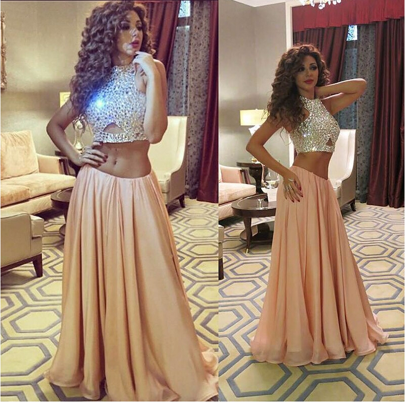 High Top Champagne Prom Dress