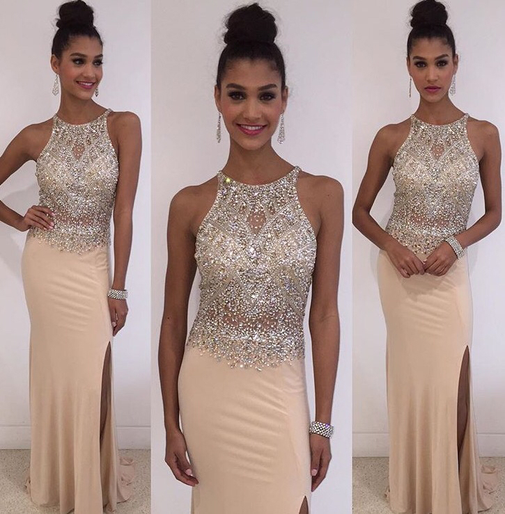 Champagne Prom Dress Tight
