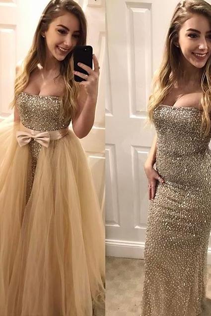 Long Beaded Ball Gown Evening Prom Dress Sweetheart Beading Quinceanera