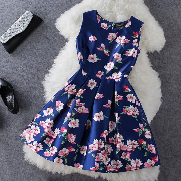 dark blue flower dress